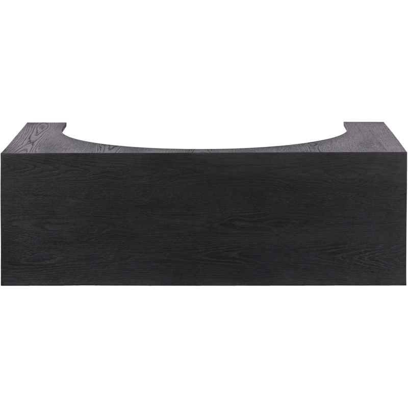 Maklaine Contemporary Solid Oak Wood Console Table in Black Finish