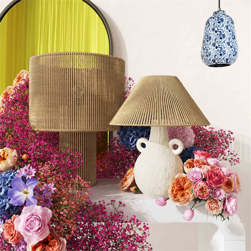 Maklaine Modern / Contemporary Handmade Natural Large Table Lamp