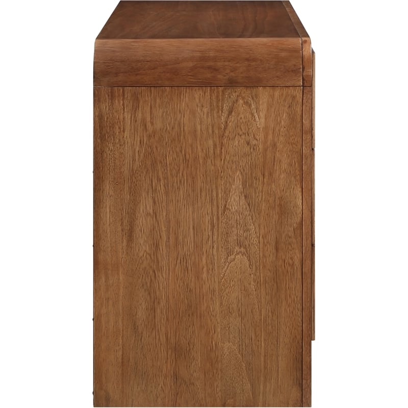 Maklaine Solid Wood Rich Walnut Horizontal Dresser Rectangular Art Deco Design 60