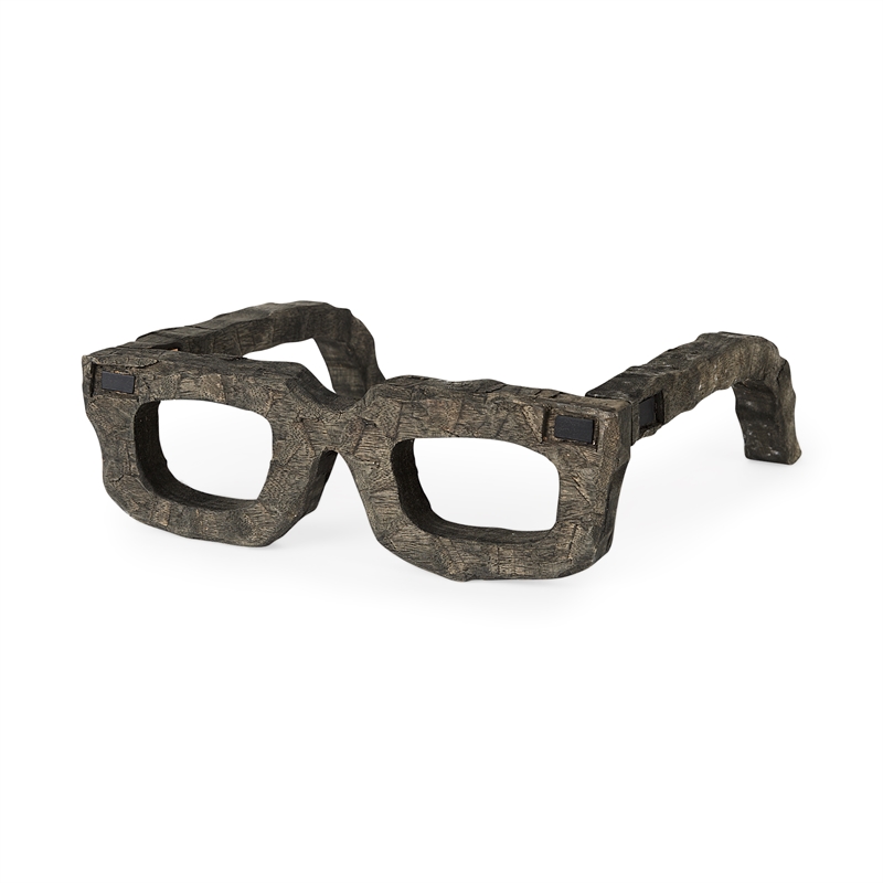 Maklaine Contemporary Handcrafted Wooden Eyeglasses in brown
