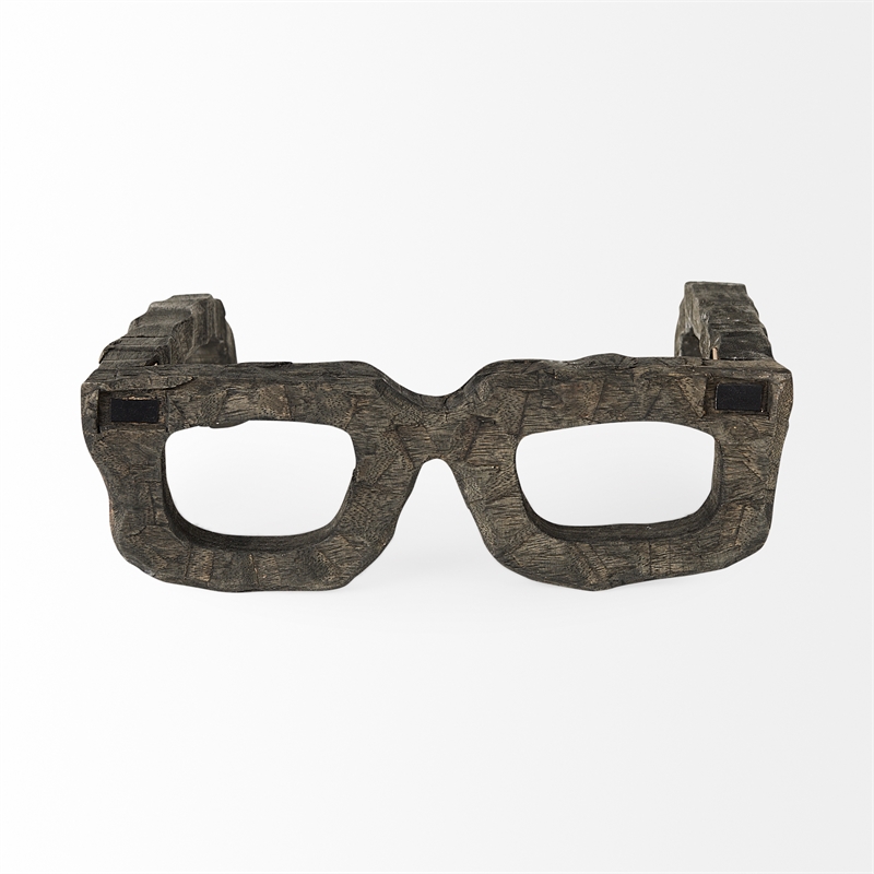 Maklaine Contemporary Handcrafted Wooden Eyeglasses in brown