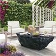 Maklaine Concrete Black Coffee Table Rectangular Handmade Outdoor-Safe Unassembled