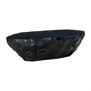 Maklaine Concrete Black Coffee Table Rectangular Handmade Outdoor-Safe Unassembled