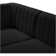 Maklaine Contemporary Soft Black Finish Velvet Modular Sectional
