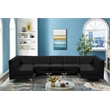 Maklaine Contemporary Soft Black Finish Velvet Modular Sectional