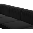 Maklaine Contemporary Soft Black Finish Velvet Modular Sectional