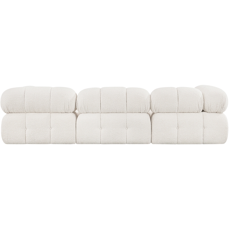 Maklaine Contemporary Rich Cream Finish Boucle Fabric Modular Sofa