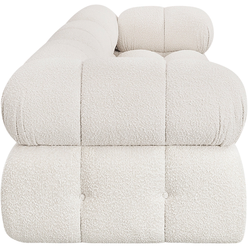 Maklaine Contemporary Rich Cream Finish Boucle Fabric Modular Sofa