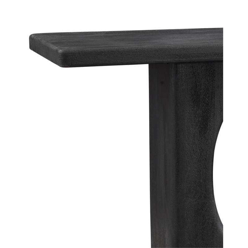 Maklaine Modern Rustic Console Table in Black Mango Wood Finish