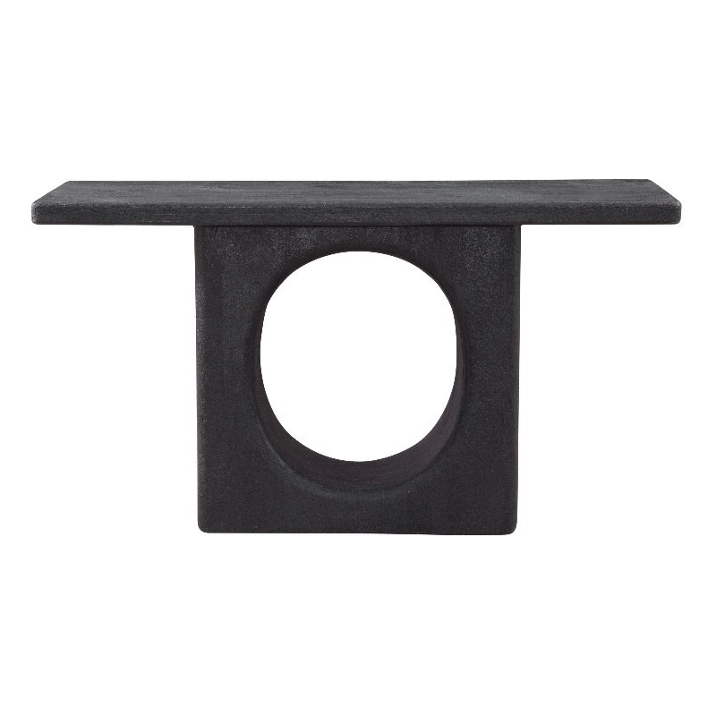 Maklaine Modern Rustic Console Table in Black Mango Wood Finish