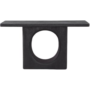 Maklaine Modern Rustic Console Table in Black Mango Wood Finish