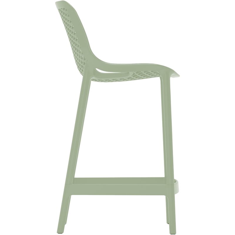 Maklaine Mint olypropylene Plastic Outdoor Patio Counter Stool (Set of 4)