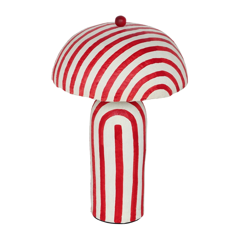 Maklaine Papier Mache Red Table Lamp
