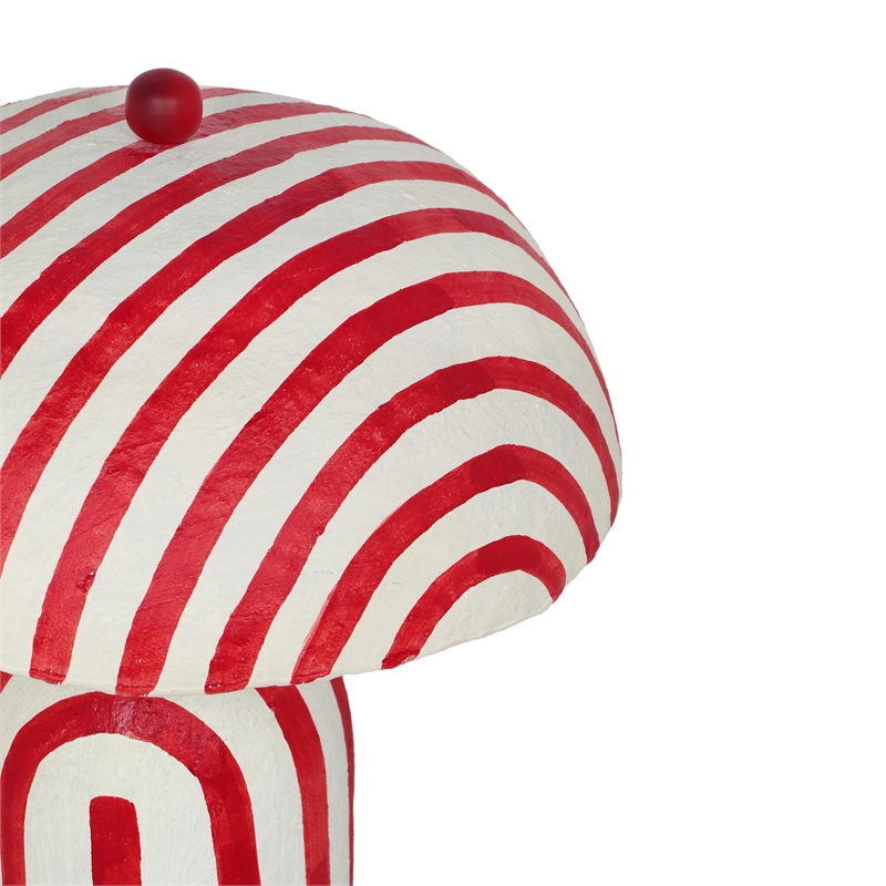 Maklaine Papier Mache Red Table Lamp