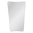 Maklaine Rectangular with Rounded Corners Wall Mirror in Gold Leaf Metal Frame