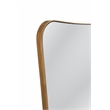 Maklaine Rectangular with Rounded Corners Wall Mirror in Gold Leaf Metal Frame