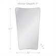 Maklaine Rectangular with Rounded Corners Wall Mirror in Gold Leaf Metal Frame