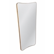 Maklaine Rectangular with Rounded Corners Wall Mirror in Gold Leaf Metal Frame