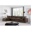 Maklaine Contemporary Soft Brown Velvet 5Pc Modular Sectional