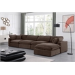 Maklaine Contemporary Soft Brown Velvet 5Pc Modular Sectional
