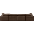 Maklaine Contemporary Soft Brown Velvet 5Pc Modular Sectional