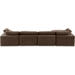 Maklaine Contemporary Soft Brown Velvet 5Pc Modular Sectional
