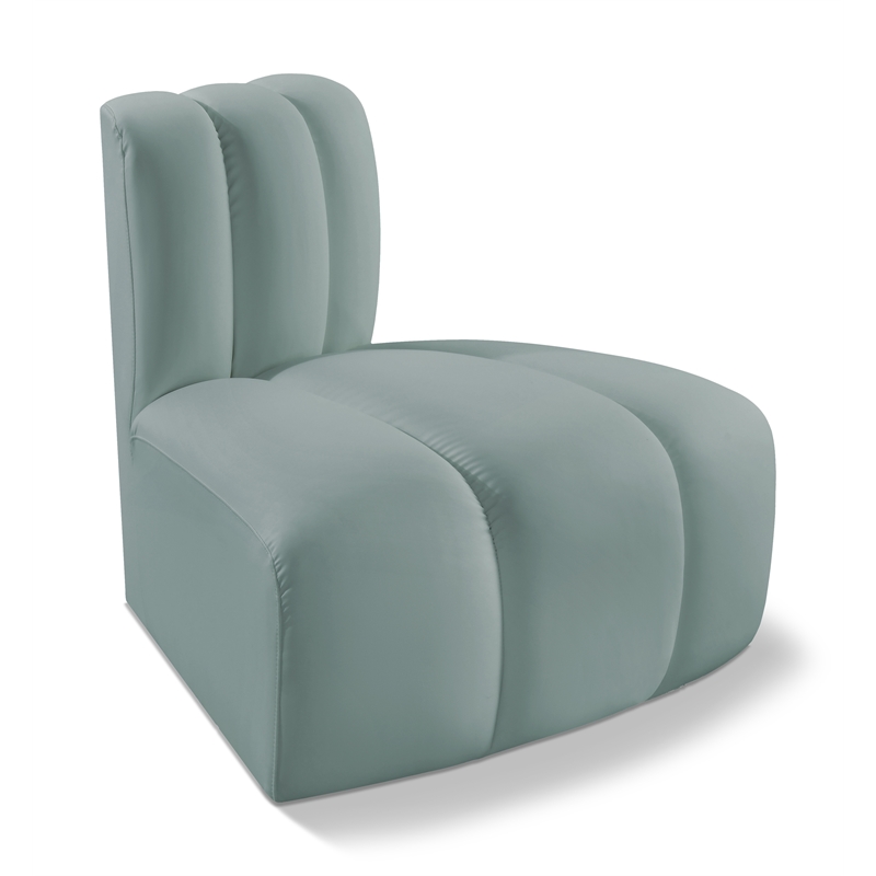 Maklaine Contemporary Mint Green Vegan Leather Reverse Corner