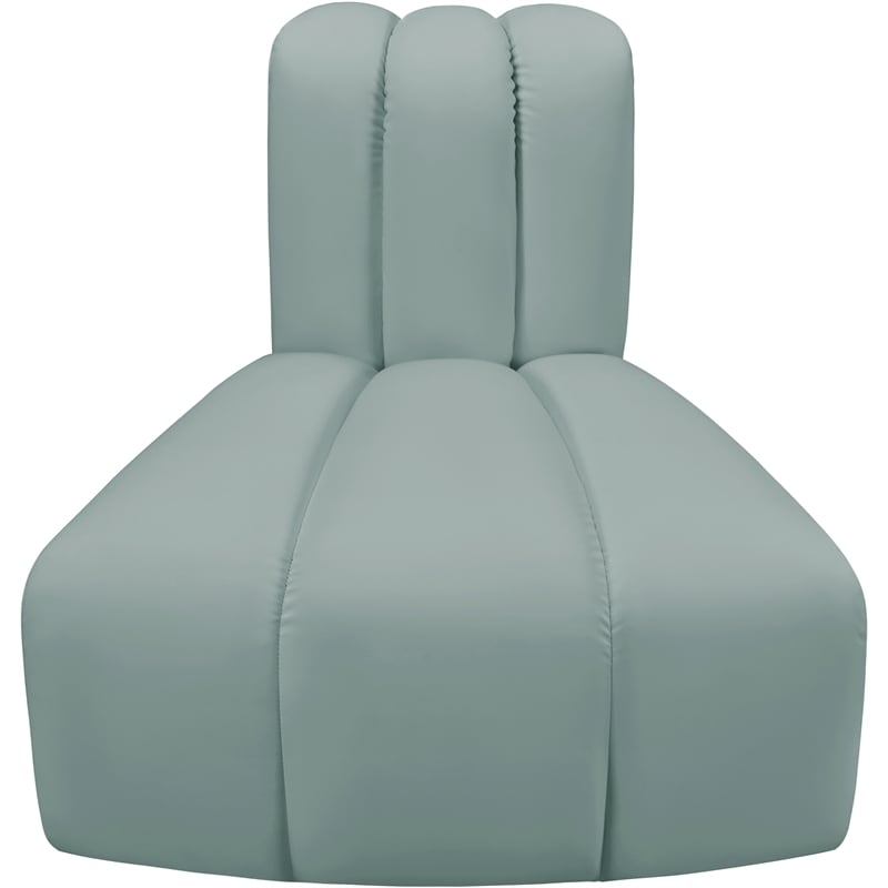 Maklaine Contemporary Mint Green Vegan Leather Reverse Corner