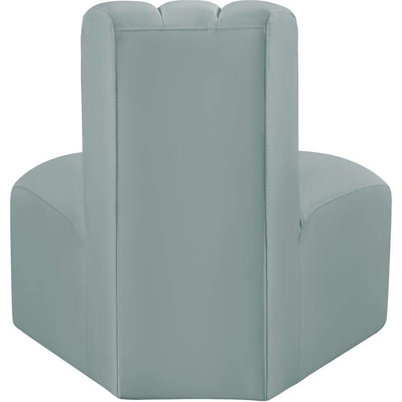 Maklaine Contemporary Mint Green Vegan Leather Reverse Corner