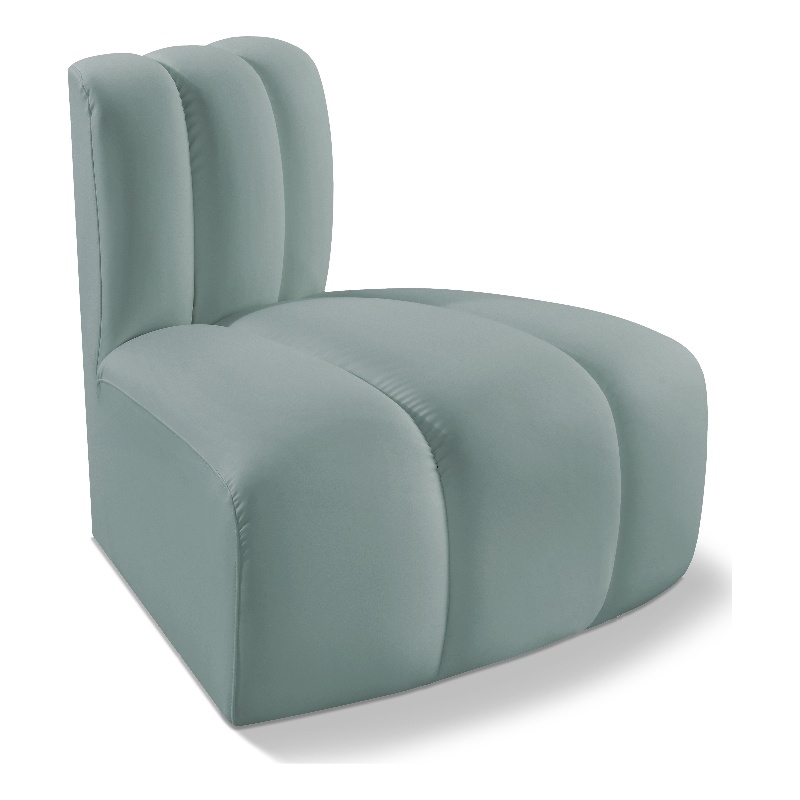 Maklaine Contemporary Mint Green Vegan Leather Reverse Corner