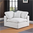 Maklaine Contemporary White Linen Textured Fabric Corner Chair