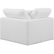 Maklaine Contemporary White Linen Textured Fabric Corner Chair