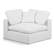 Maklaine Contemporary White Linen Textured Fabric Corner Chair