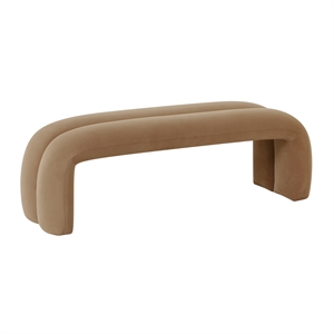 Maklaine Velvet Taupe Bench Rectangular 56&quot Assembled