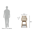 Maklaine Cane Rattan Swivel Counter Stool with Recessed Arms Taupe Beige