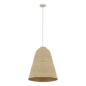 Maklaine Handmade Natural Grass Pendant Lamp with Adjustable Hanging Length