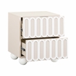 Maklaine Transitional Solid Wood 2-Drawers Motif Taupe Nightstand