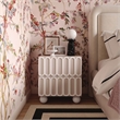 Maklaine Transitional Solid Wood 2-Drawers Motif Taupe Nightstand