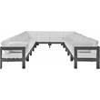 Maklaine Contemporary White Outdoor Fabric Patio Modular Sectional