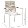 Maklaine Contemporary Cream Rope Fabric Outdoor Patio Dining Arm Chair