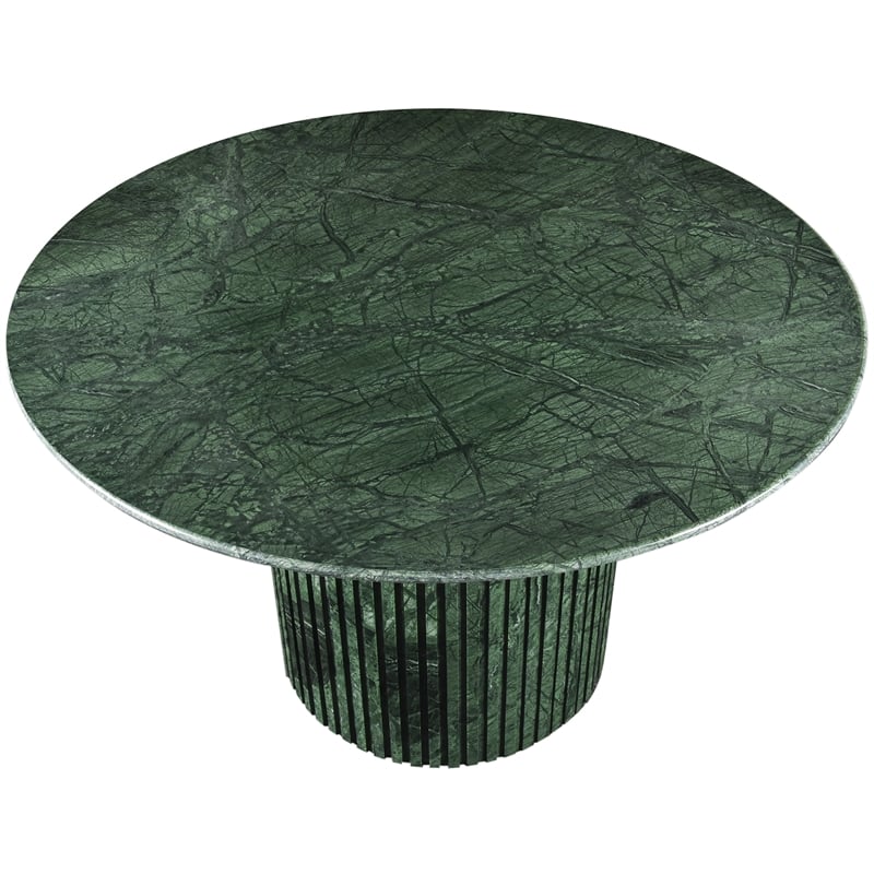 Maklaine Contemporary Green Handcrafted Genuine Marble Dining Table