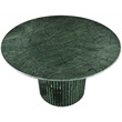 Maklaine Contemporary Green Handcrafted Genuine Marble Dining Table