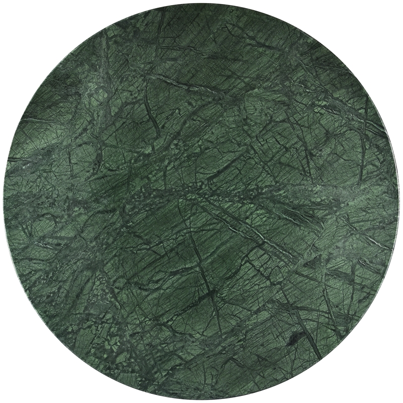 Maklaine Contemporary Green Handcrafted Genuine Marble Dining Table