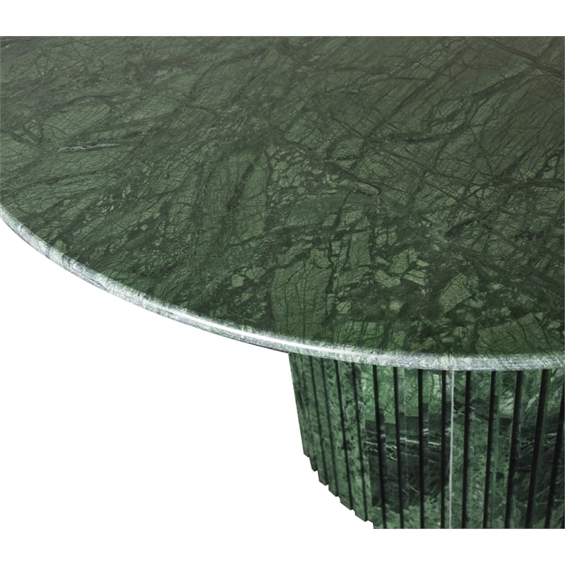 Maklaine Contemporary Green Handcrafted Genuine Marble Dining Table