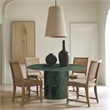 Maklaine Contemporary Green Handcrafted Genuine Marble Dining Table