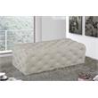 Maklaine Modern Button Tufted Cream Velvet Ottoman and Bench
