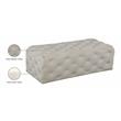 Maklaine Modern Button Tufted Cream Velvet Ottoman and Bench