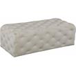 Maklaine Modern Button Tufted Cream Velvet Ottoman and Bench