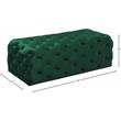 Maklaine Modern Button Tufted Green Velvet Ottoman and Bench