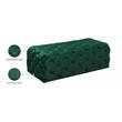 Maklaine Modern Button Tufted Green Velvet Ottoman and Bench